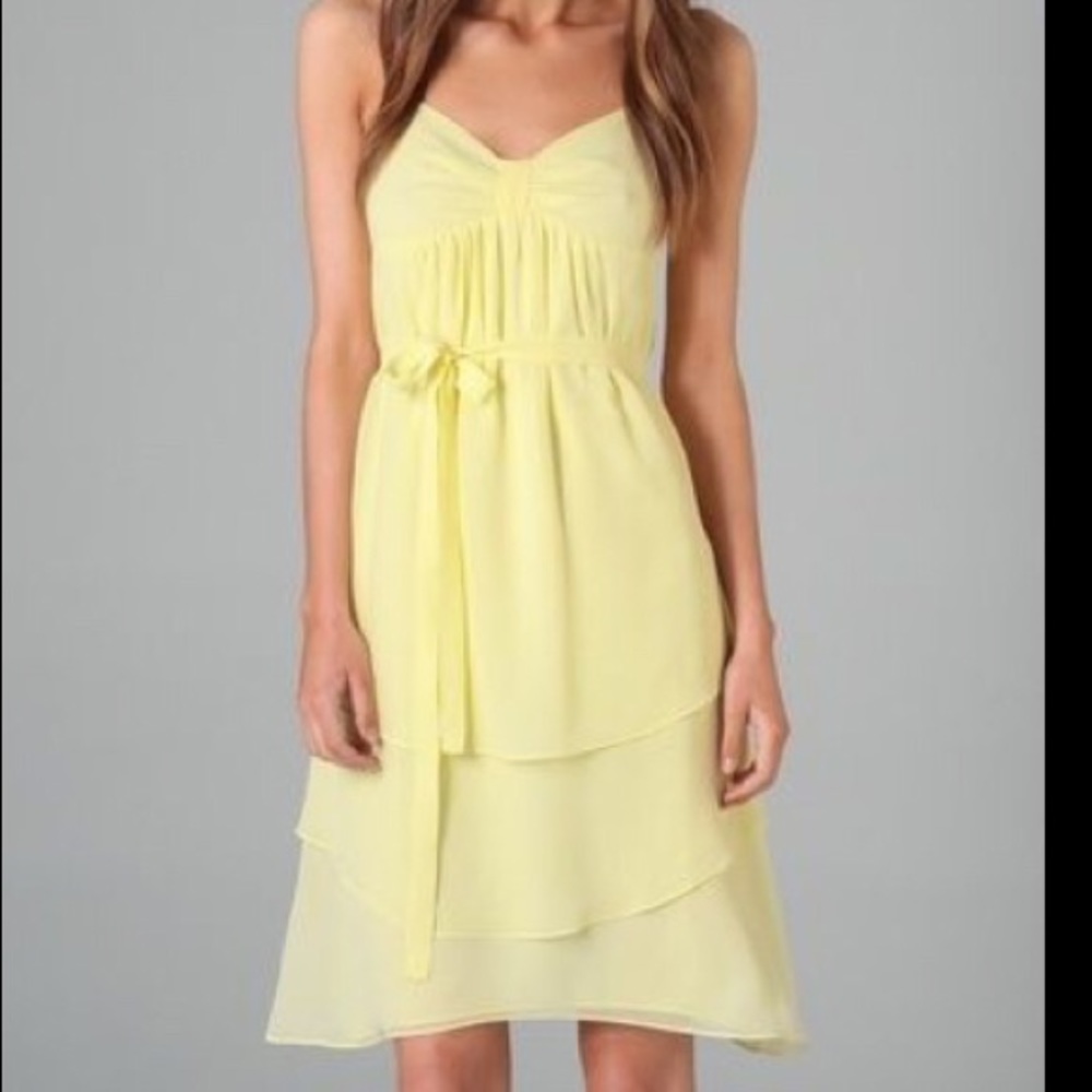 Club Monaco Silk Light Yellow Dress